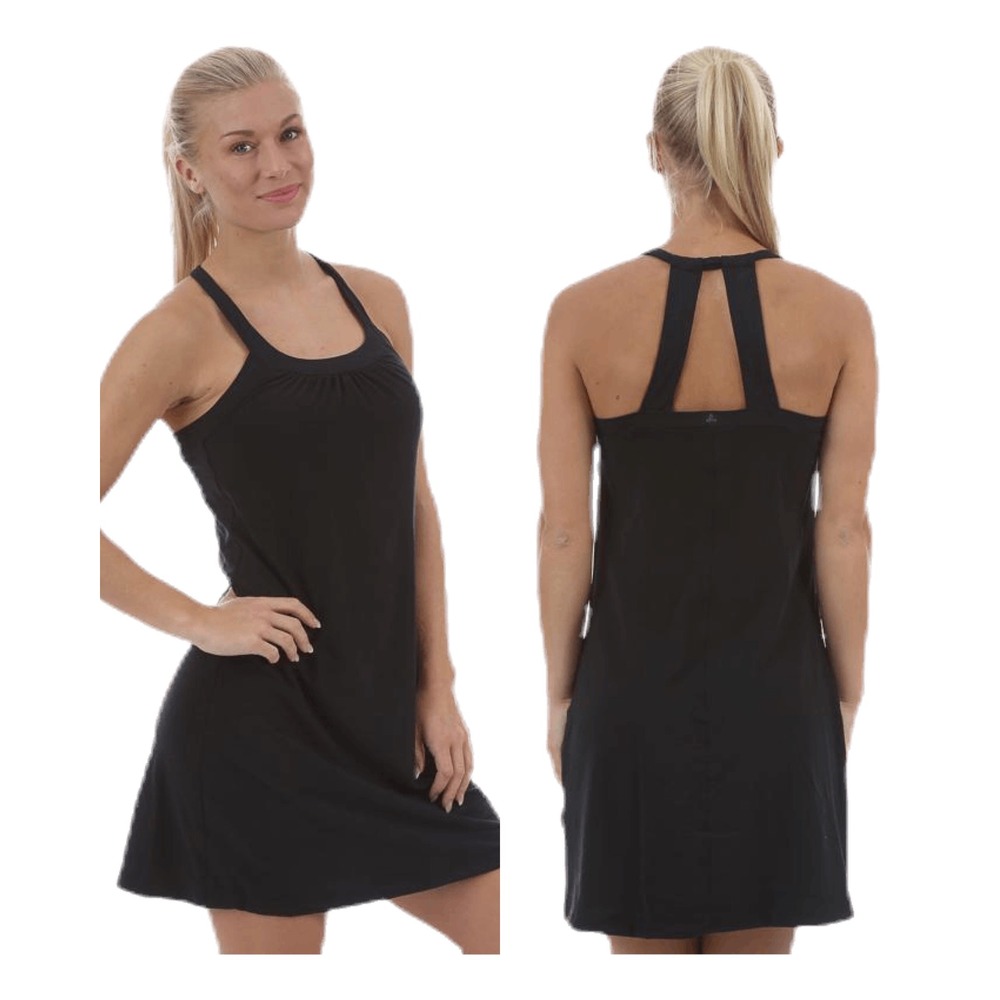 prAna Cantine Dress Womens L Black Athleisure Sundress W31180358 New